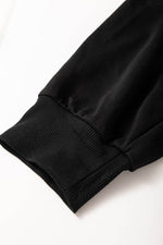 Load image into Gallery viewer, Black Zipper Flutter Sleeve Drawstring High Waist Jumpsuit - Fashion Queen - 25