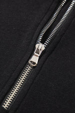 Load image into Gallery viewer, Black Zipper Stand Neck Top and Wide Leg Pants Set - Fashion Queen - 12