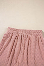 Load image into Gallery viewer, Blossom Checkered Textured Long Sleeve Top and Shorts Set - Fashion Queen - 10