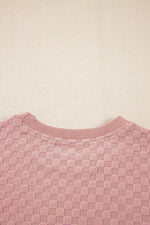 Load image into Gallery viewer, Blossom Checkered Textured Long Sleeve Top and Shorts Set - Fashion Queen - 12