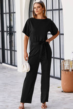 Load image into Gallery viewer, Blue Belted Wide Leg Jumpsuit - Fashion Queen - 18