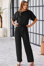 Load image into Gallery viewer, Blue Belted Wide Leg Jumpsuit - Fashion Queen - 20