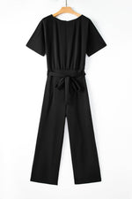 Load image into Gallery viewer, Blue Belted Wide Leg Jumpsuit - Fashion Queen - 24