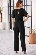 Load image into Gallery viewer, Blue Belted Wide Leg Jumpsuit - Fashion Queen - 5