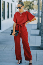 Load image into Gallery viewer, Blue Belted Wide Leg Jumpsuit - Fashion Queen - 7
