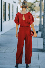 Load image into Gallery viewer, Blue Belted Wide Leg Jumpsuit - Fashion Queen - 8