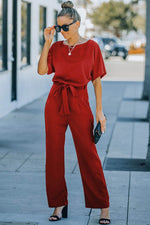 Load image into Gallery viewer, Blue Belted Wide Leg Jumpsuit - Fashion Queen - 9