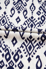 Load image into Gallery viewer, Blue Boho Geometric Print Shirred High Waist Wide Leg Jumpsuit - Fashion Queen - 15