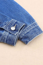 Load image into Gallery viewer, Blue Chest Pockets Drop Shoulder Loose Denim Jacket - Fashion Queen - 7