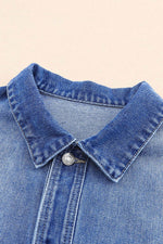 Load image into Gallery viewer, Blue Chest Pockets Drop Shoulder Loose Denim Jacket - Fashion Queen - 8