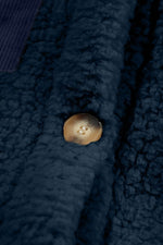 Load image into Gallery viewer, Blue Contrast Flap Pocket Single Breasted Teddy Coat - Fashion Queen - 21