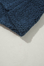 Load image into Gallery viewer, Blue Contrast Flap Pocket Single Breasted Teddy Coat - Fashion Queen - 23