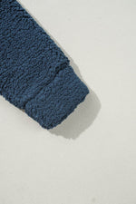 Load image into Gallery viewer, Blue Contrast Flap Pocket Single Breasted Teddy Coat - Fashion Queen - 24