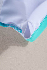 Load image into Gallery viewer, Blue Contrast Trim Crisscross Back High Waisted Bikini - Fashion Queen - 13