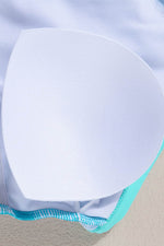 Load image into Gallery viewer, Blue Contrast Trim Crisscross Back High Waisted Bikini - Fashion Queen - 14