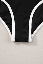 Load image into Gallery viewer, Blue Contrast Trim Crisscross Back High Waisted Bikini - Fashion Queen - 29