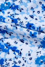 Load image into Gallery viewer, Blue Floral Ruffled Strap Lace-up Hollow Out One Piece Swimsuit - Fashion Queen - 16