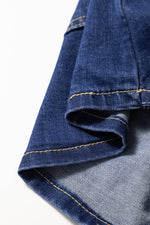 Load image into Gallery viewer, Bluing Asymmetric Wrapped Buttoned High Waist Denim Shorts - Fashion Queen - 10