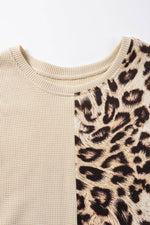 Load image into Gallery viewer, Bonbon Leopard Colorblock Waffle Knit Top - Fashion Queen - 20