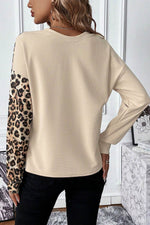 Load image into Gallery viewer, Bonbon Leopard Colorblock Waffle Knit Top - Fashion Queen - 5