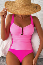 Load image into Gallery viewer, Bonbon Ruched Tummy Control Tankini 2pcs Swimsuit - Fashion Queen - 6