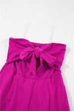 Load image into Gallery viewer, Bright Pink Bowknot Strapless Wide Leg Jumpsuit - Fashion Queen - 13
