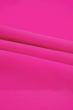 Load image into Gallery viewer, Bright Pink Seamed Back High Low Hem V Neck Cuffed Sleeve Plus Size Tee - Fashion Queen - 9