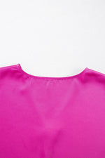 Load image into Gallery viewer, Bright Pink Silky V Neck Dolman Blouse - Fashion Queen - 6