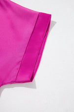 Load image into Gallery viewer, Bright Pink Silky V Neck Dolman Blouse - Fashion Queen - 8