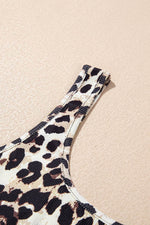 Load image into Gallery viewer, Brown Leopard Print U Neck Sleeveless Bodysuit - Fashion Queen - 10