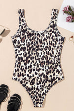 Load image into Gallery viewer, Brown Leopard Print U Neck Sleeveless Bodysuit - Fashion Queen - 8