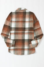Load image into Gallery viewer, Brown Plaid Flap Pockets Shacket - Fashion Queen - 17