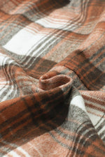 Load image into Gallery viewer, Brown Plaid Flap Pockets Shacket - Fashion Queen - 21