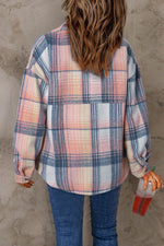 Load image into Gallery viewer, Brown Plaid Flap Pockets Shacket - Fashion Queen - 5