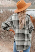 Load image into Gallery viewer, Brown Plaid Flap Pockets Shacket - Fashion Queen - 8