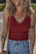 Load image into Gallery viewer, Burgundy Cable Knit Pointelle Slim Fit V Neck Sweater Vest - Fashion Queen - 3