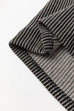 Load image into Gallery viewer, Carbon Grey Corded Knit Long Sleeve Top and High Waist Shorts Set - Fashion Queen - 17