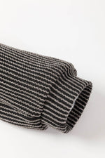 Load image into Gallery viewer, Carbon Grey Corded Knit Long Sleeve Top and High Waist Shorts Set - Fashion Queen - 20