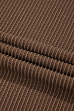 Load image into Gallery viewer, Carbon Grey Corded Knit Long Sleeve Top and High Waist Shorts Set - Fashion Queen - 25