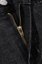 Load image into Gallery viewer, Carbon Grey Mineral Wash Ripped Raw Hem Denim Mini Skirt - Fashion Queen - 12