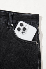 Load image into Gallery viewer, Carbon Grey Mineral Wash Ripped Raw Hem Denim Mini Skirt - Fashion Queen - 13