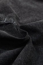 Load image into Gallery viewer, Carbon Grey Mineral Wash Ripped Raw Hem Denim Mini Skirt - Fashion Queen - 8