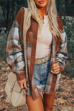 Load image into Gallery viewer, Cinnamon Plaid Corduroy Patchwork Chest Pocket Shacket - Fashion Queen - 1