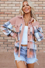 Load image into Gallery viewer, Cinnamon Plaid Corduroy Patchwork Chest Pocket Shacket - Fashion Queen - 12