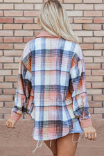 Load image into Gallery viewer, Cinnamon Plaid Corduroy Patchwork Chest Pocket Shacket - Fashion Queen - 13