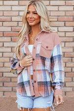 Load image into Gallery viewer, Cinnamon Plaid Corduroy Patchwork Chest Pocket Shacket - Fashion Queen - 15