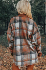 Load image into Gallery viewer, Cinnamon Plaid Corduroy Patchwork Chest Pocket Shacket - Fashion Queen - 2
