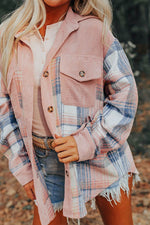 Load image into Gallery viewer, Cinnamon Plaid Corduroy Patchwork Chest Pocket Shacket - Fashion Queen - 22