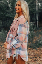 Load image into Gallery viewer, Cinnamon Plaid Corduroy Patchwork Chest Pocket Shacket - Fashion Queen - 25