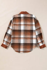 Load image into Gallery viewer, Cinnamon Plaid Corduroy Patchwork Chest Pocket Shacket - Fashion Queen - 6